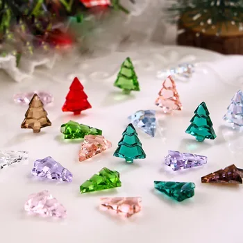 10 kom./lot, 3D kristalna Božićno drvce, privjesci za dizajn noktiju, smola, 10*14 mm, pribor sa štrasom, Aurora, prozirne folije, oprema za ukrašavanje noktiju