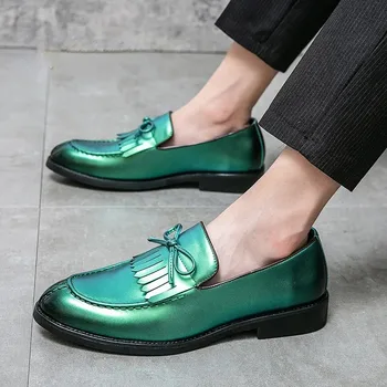 Luksuzni gospodo modeliranje cipele, kožne cipele sa кисточками, Dizajnerske muška obuća s rupom tipa 