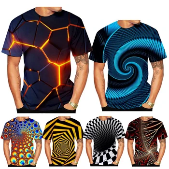 Novi modni majica sa 3D ispis Vertigo Hipnoza za muškarce i žene, Ljetna svakodnevni boje za fluorescentno košulja kratkih rukava, top