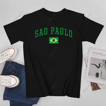 Unisex Muškarci i Starinski zastave zemlje San-Paulo Brazil Robe majica za odmor Majice za djevojčice Majice za žene Dječaka, Majica od 100% pamuka