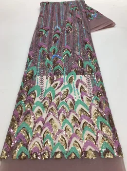 2023 Luksuzni Šljokice cvjetne čipke tkanina Vez Afrička Francuski Mreže cvjetne čipke i Tila tkivo Za Nigeriji Večernja haljina Večernja haljina Vjenčanja