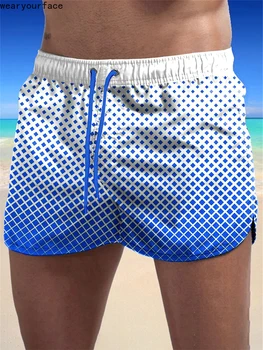 Plaža kratke градиентной geometrijom i 3D ispis po cijelom tijelu Ljetna košarkaška ploča za teretane Svakodnevni Muška kućna odjeća Unisex