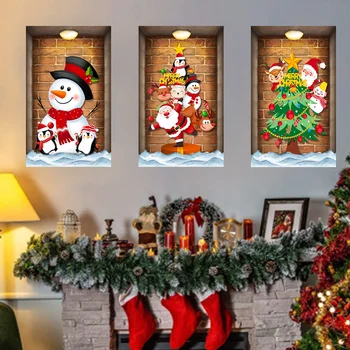 Zimska Božićna atmosfera, Zidne naljepnice za uređenje dječje sobe, Kreativna zidne naljepnice sa slikom Slatka Snjegović