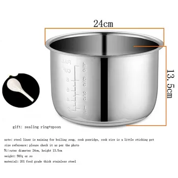 Električna скороварка volumena 5 litara, domaći zdjele, posude мультиварки, spremnik od nehrđajućeg čelika za kuhanje juhe-žitarice