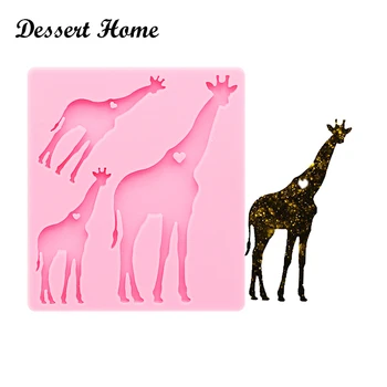 DY0106 oblika od epoksida obitelj žirafe obrazac za izradu trice privjesak nakit silikonski kalup za smole svojim rukama