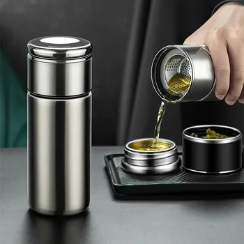 420 ml Dvostruka termos za čaj od 304 nehrđajućeg čelika s filterom, hermetičan Termos u poslovnom stilu, bubalo, termos za vodu, čašu
