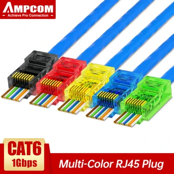 AMPCOM RJ45 Plug Cat6 Kroz priključke EZ za narezivanje jedinica mrežnog priključka za računalne opreme Nasukanih UTP kabel