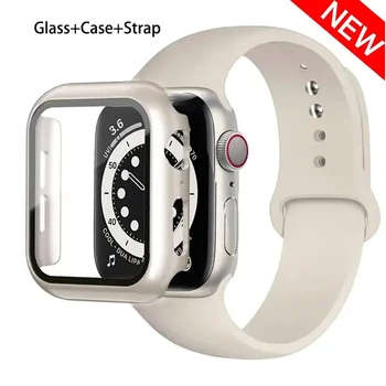 Staklo + Torba + Remen za Apple Watch band 44 mm 40 mm 41 mm 42 mm 45 mm remen za sat sportska silikonska narukvica iWatch series 9 8 7 SE 6 5 4 3