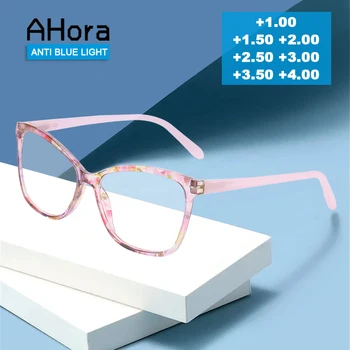 Ženske naočale za čitanje s cvjetnim uzorkom Es 2023, računala naočale za dalekovidost sa zaštitom od plavog svjetla 