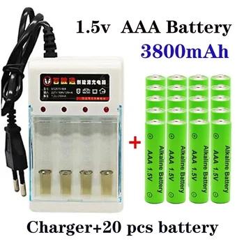 100% Novi alkalne baterije AAA kapacitetom od 3800 mah AAA baterija baterija baterija baterija baterija za daljinski upravljač igračke požara signalizacijom Batery s punjačem