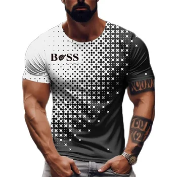 Muška majica sa kratkim rukavima, košulja sa po cijeloj površini grašak, novi brand, 3D, 2023 nova muška odjeća