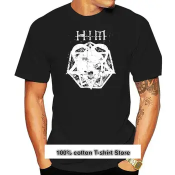 H. I. M. SKULLGRAM-camiseta negra 100% de algodón para adultos, camiseta ponovno je službeni tim con heartagrama de musica, venta al por mayor