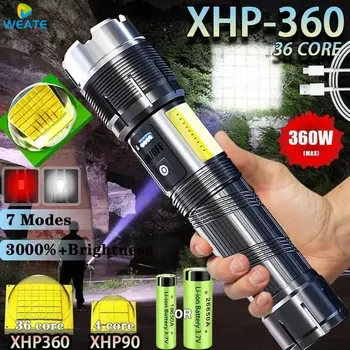 6000000LM XHP360 Led svjetla ultra visoke snage Punjiva Taktička svjetiljka sa zoom 7 načina Vodootporan Svjetiljku Fishing18650