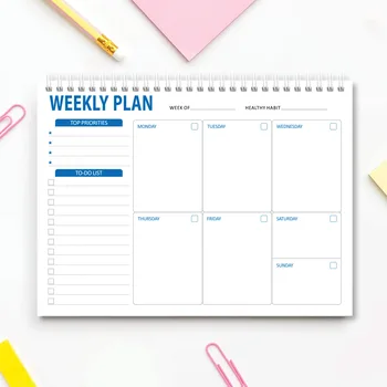 Jastučić za tjedni planiranja 52 karte, Dnevne rasporede, prioriteti, postizanje vaših ciljeva, zadataka koje treba obaviti, blok za scheduler task