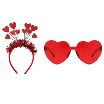 Lijepe naočale u obliku srca Zavoje na glavi, na Valentinovo pokrivala za Glavu u obliku srca za svečane božićne svadbene svečanosti