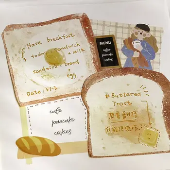 30 Listova Korejski papir za poruke Slatka kruhom, Naljepnice u obliku Lovey kruha, Zabavne znak ploča Bilješke, Klasični Celina za studente