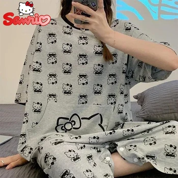Spavaćica Sanrio Hello Kitty, ženska пижама iz anime, donje rublje, godišnja kućna odjeća s likovima iz crtića, spavaćice za djevojčice, pokloni