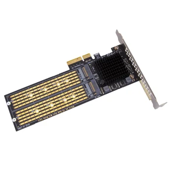 SSU PCI-E X4 za dvostruki adapter NVMe PCIe, podrška M. 2 NVMe SSD za karticu PCI-E X8/X16 M. 2 (ključ M) NVMe SSD 22110/2280/2260/2242