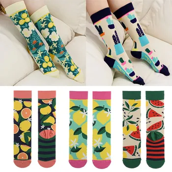 Čarape, pamučne čarape grafita u obliku biljaka, kaktus, individualnost, modne čarape s izravnom plima