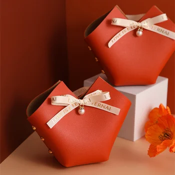 50шт Kožna poklon kutija u obliku srca, Svadbeni paket za čokolade, Poklon kutija za poklone, Torbu za dječju dušu, rođendan pokloni za goste