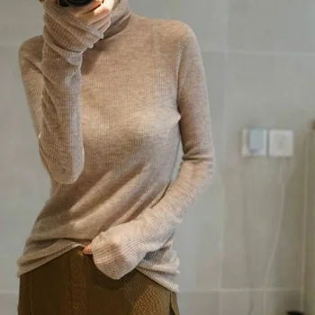 2023 Novu jesensko-zimskom kašmir džemper, ženski pulover s visokim воротом, džemper s ультратонким nap, vuna prede