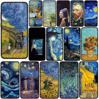 Silikonska Torbica za Telefon Van Goghs Starry Night Samsung Galaxy j7 Pro J5 J6 J4 Plus J2 Prime J8 A01 EU S7 Edge Cover Case