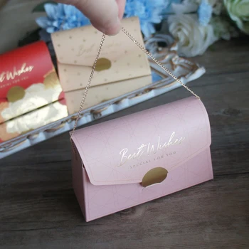 12шт Zlatnu torbu, Proizvodnja kutija s ručkom za Pakiranje čokolade, Pokloni za vjenčanja, rođendana, Dekor