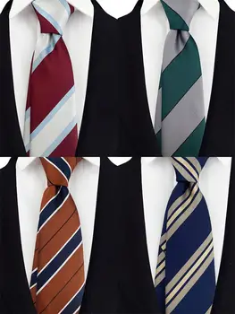 Nove klasične muške kravate dužine 8 cm, svilenih kravata u bijelo-plavu traku, poslovni poklon u ured, muški modni kravata na vrat