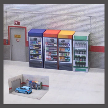 Model diorama u mjerilu 1/64, automat za prodaju, Ormar za piće, Pogled na ulicu, Pozadina scene, zbirka modela, Poklon igračka