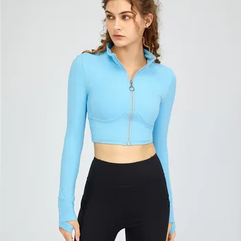 Ista jesen, tjelesne odijelo za joge s visokim izreza i patent zatvarač za mršavljenje, sportska ženska jakna za joge LuluLemonS za fitness