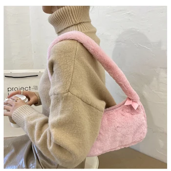 Pliš torbe preko ramena za žene, luksuzni Dizajn Blaga zima ženski клатч, torbu, slatka modna ženska torba za zurke ispod pazuha