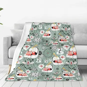 Pokrivač s uzorkom mačke i gljiva, prekrivač za krevet, prekrivač za dnevni boravak, эстетичное