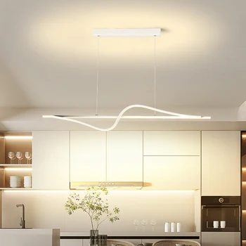 Moderan luster NEO Gleam crne/bijele boje za uređenje kuhinje u blagovaonicu, viseće led lusteri AC110-220V, svjetiljke