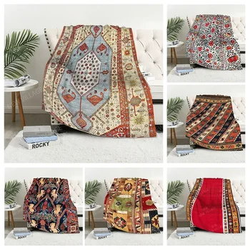 Kockice kauč za deke do koljena, topli zimski prekrivač, deka u boho stilu, toplo runo, skandinavski vintage, marokanski, blag i vunast
