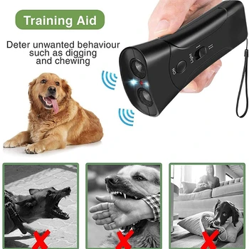 Отпугиватель pasa, uređaj za vježbanje laje, vanjska led ultrazvučni repelenata za obuku pasa s bljeskalicom