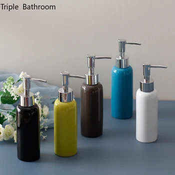 1 kom. monotono stakleno keramička boca za šampon, gel za tuširanje, boce za dezinficijens, posuda za mjerenje tekući sapun dozator narukvice za kupaonicu.