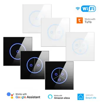 10A WIFI Tuya Smart Switch EZ 1/2 / 3Gang Prekidač svjetla Alexa Google Home Glasovno upravljanje Staklena ploča Dodirni prekidač Smart Life