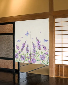 Cvijet ljubičica, lavanda, Leptir, klasicni Japanski vrata zavjese, pregrada, Kuhinja i vrata, Ukrasne zavjese, dekori Kafića i Restorana