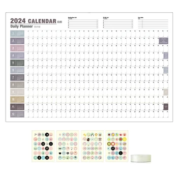 Stolni kalendar za 2024 godine, kombinirani stolni kalendar je na 12 mjeseci, zidni kalendar, odmor na 2024 godine, Kalendar planiranja, debeli papir