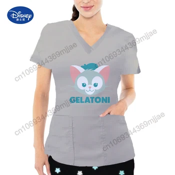 T-shirt Disney kratkih rukava, Uniforma medicinske sestre, Ženska majica za Žene, Estetski odjeća sa džepovima, Ženska t-shirt Kpop Y2k, Vrhovima Yk2