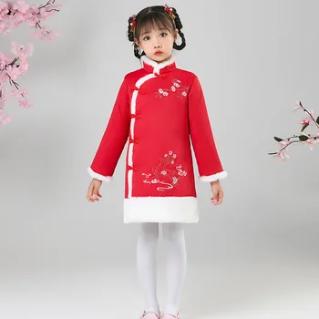 Jesensko-zimskom ženski чонсам obložen s kineske vezom, božićno odjeća, večernjih haljina za zurke u povodu dana rođenja, haljina za nastupe