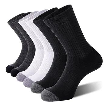 5 Parova jesensko-zimske muške košarkaške čarapa velike veličine, običan, zgodan, otporni na habanje i дезодорирующих čarapa velike veličine