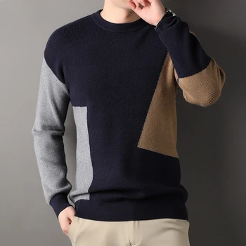 Muški slobodan pletene džemper dugih rukava, okrugli izrez, color boja, kvalitetan, Proljeće, jesen, Приталенный, Južna Koreja, Povremeni
