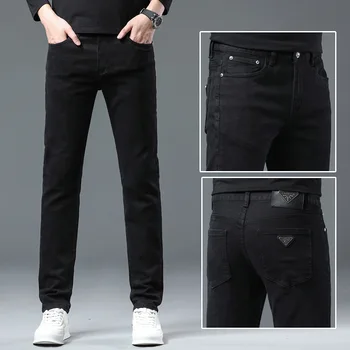 Proljeće i jesen gospodo ravnici traper hlače Korejski uređaji ravne traperice Slim Fit pamučne traperice high-end Muške svakodnevne modne hlače