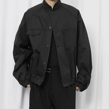 Nova proljetna muška jakna 2023 godine u retro stilu, jednostavnu siluetu sa стоячим ovratnik, slobodna kratka jakna, muški kaputi