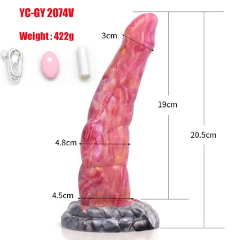 Silikon FRKO boje krvavog mesa, Vibriranje zakrivljeni Dildo Anal plug za stimulaciju G-točke, Masturbator, seks-igračke za žene 18