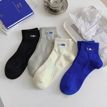 Muške čarape od pamuka sa dvostrukom vezom 168 iglama, muške kratke čarape s modne natpisom, впитывающие znoj Čarape od čistog pamuka