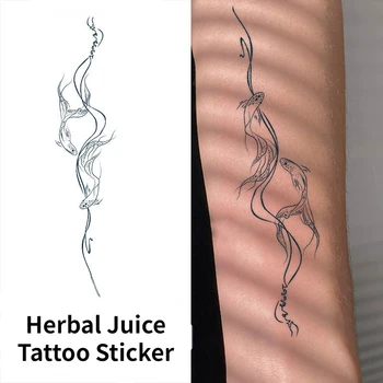 Nove naljepnice s tetovažama od biljni sok Seksi Komadi Tatto Koi, lažne tetovaže za žene, slatka privremene tetovaže za festival Hotwife Art Veliko