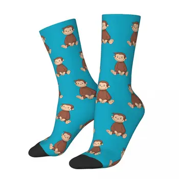 Jesensko-zimske šarene muške i ženske čarape sa slatkim smeđe majmuna iz crtića Curious George, впитывающие znoj Čarape za skateboard