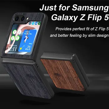 Torbica za Samsung Galaxy Z Flip 5 Z Flip5 5G funda s uzorkom бамбукового drveta Kožna torbica Luksuzna torbica za galaxy z flip case 5 capa